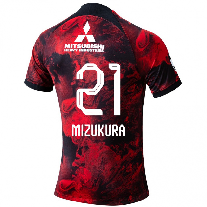 Femme Football Maillot Kei Mizukura #21 Rouge Noir Tenues Domicile 2024/25