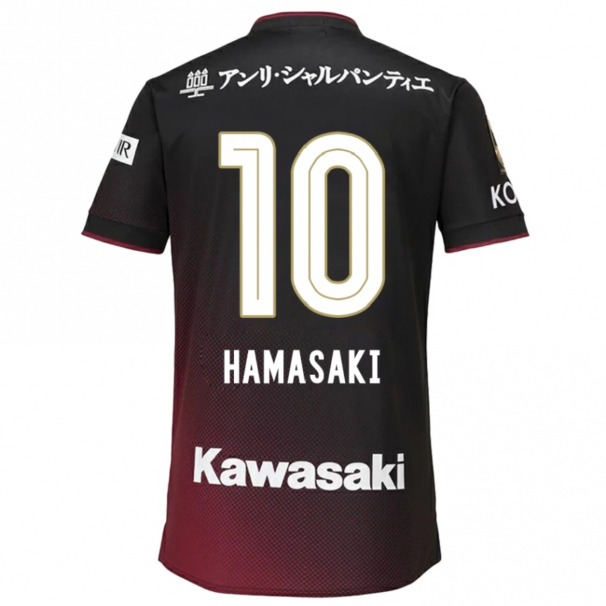 Femme Football Maillot Kento Hamasaki #10 Noir Rouge Tenues Domicile 2024/25