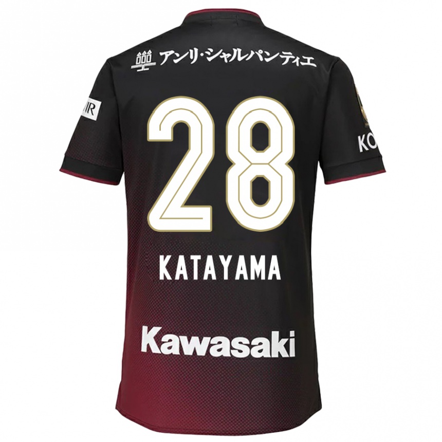 Femme Football Maillot Kota Katayama #28 Noir Rouge Tenues Domicile 2024/25