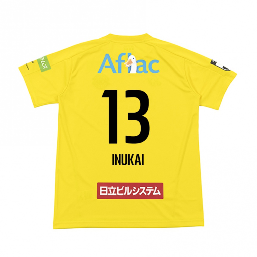 Femme Football Maillot Tomoya Inukai #13 Jaune Noir Tenues Domicile 2024/25