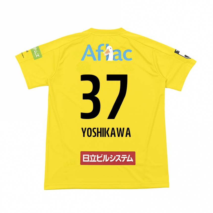 Femme Football Maillot Haruto Yoshikawa #37 Jaune Noir Tenues Domicile 2024/25