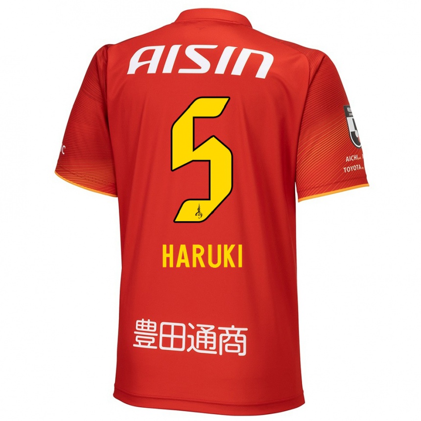 Femme Football Maillot Haruki Yoshida #5 Rouge Blanc Jaune Tenues Domicile 2024/25