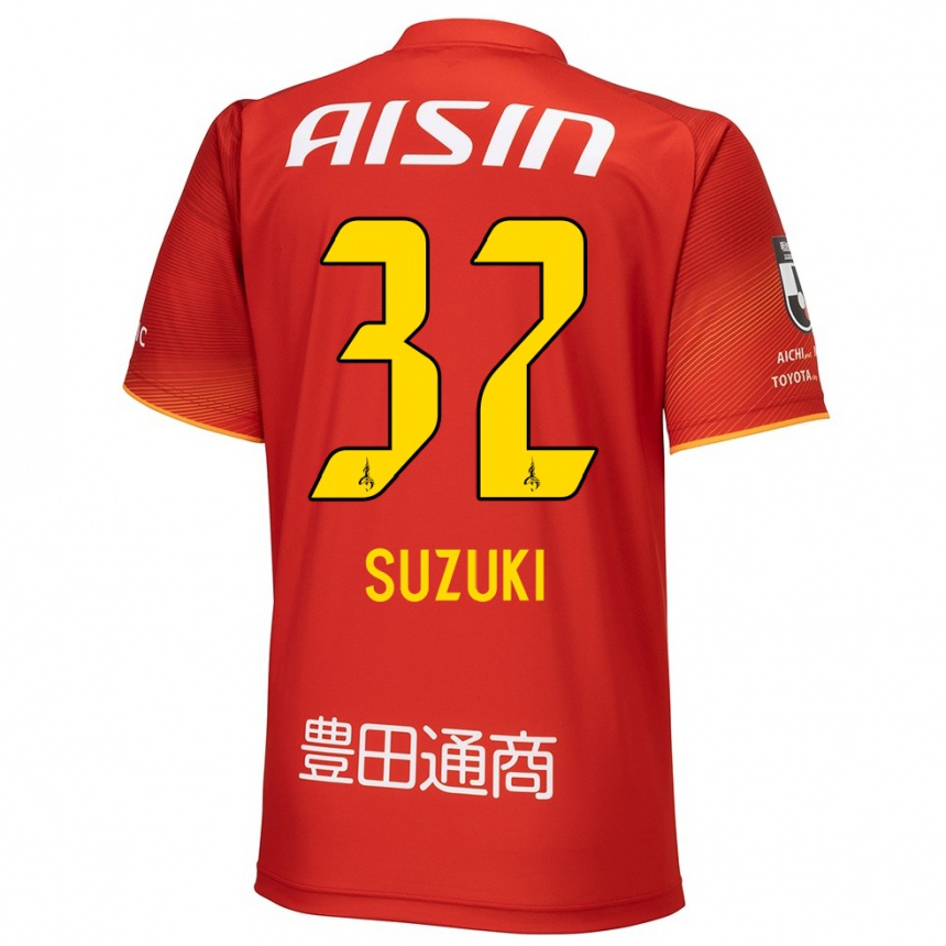 Femme Football Maillot Haruto Suzuki #32 Rouge Blanc Jaune Tenues Domicile 2024/25