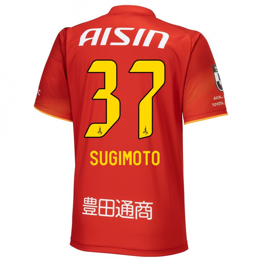 Femme Football Maillot Daichi Sugimoto #37 Rouge Blanc Jaune Tenues Domicile 2024/25