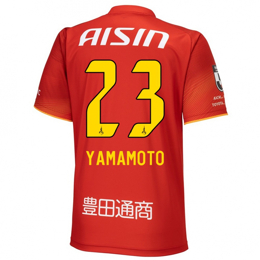 Femme Football Maillot Haruki Yamamoto #23 Rouge Blanc Jaune Tenues Domicile 2024/25