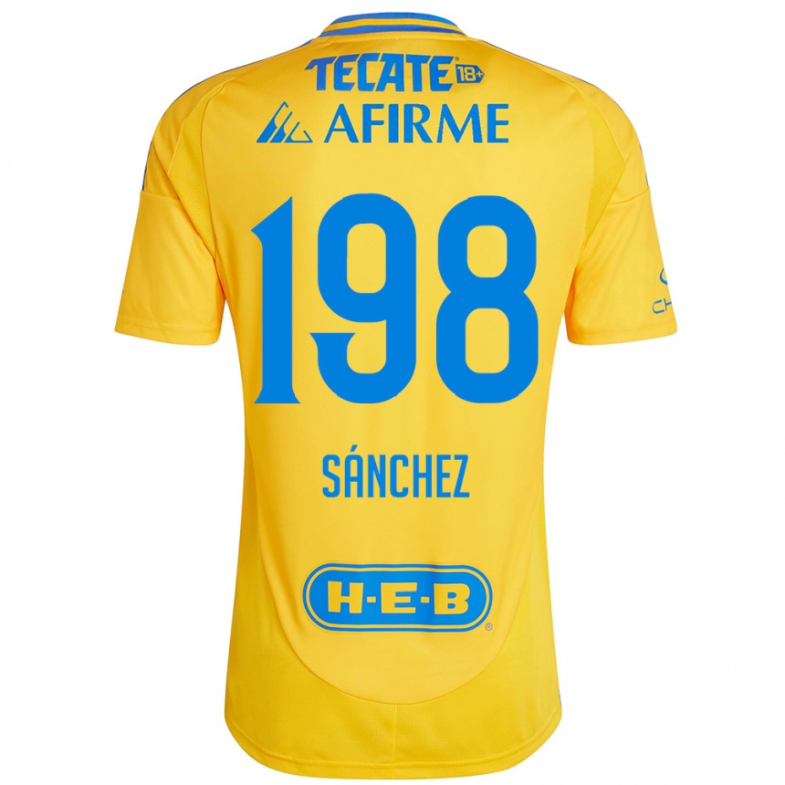 Femme Football Maillot Diego Sánchez #198 Or Jaune Tenues Domicile 2024/25