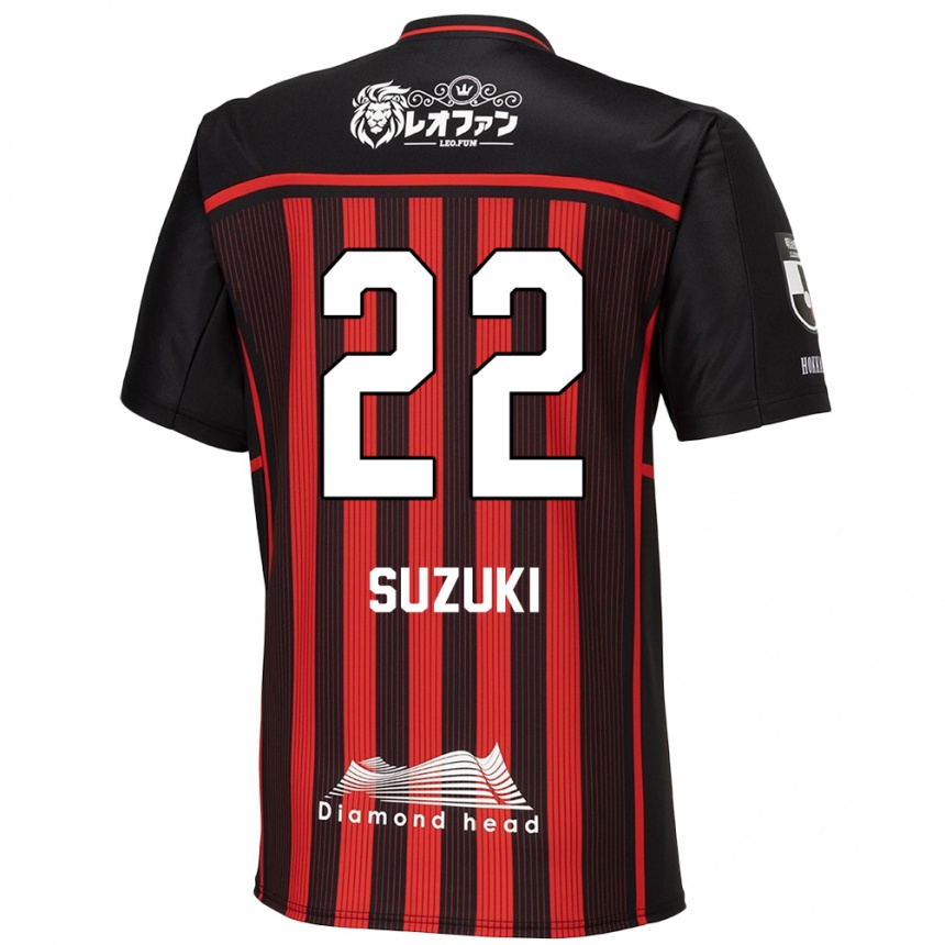 Femme Football Maillot So Suzuki #22 Rouge Noir Tenues Domicile 2024/25