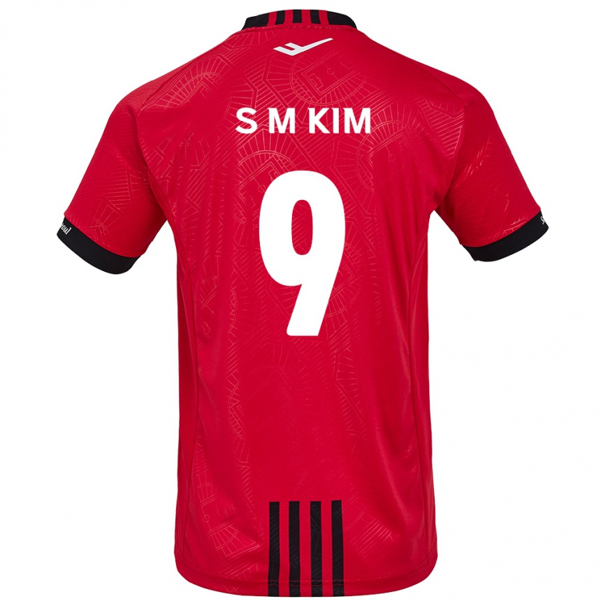 Femme Football Maillot Min-Sung Kim #9 Rouge Noir Tenues Domicile 2024/25