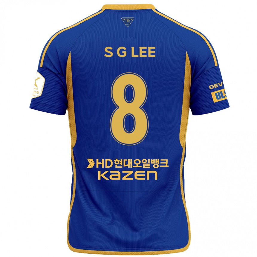 Femme Football Maillot Gyu-Sung Lee #8 Bleu Jaune Tenues Domicile 2024/25