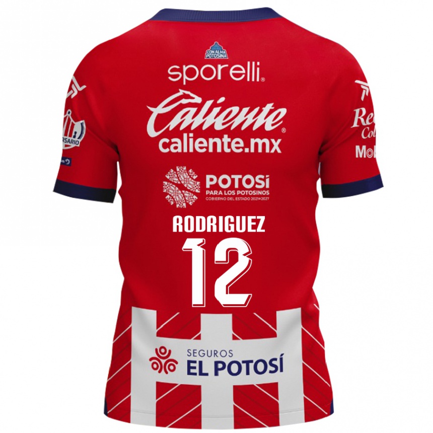 Femme Football Maillot David Rodríguez #12 Rouge Blanc Tenues Domicile 2024/25