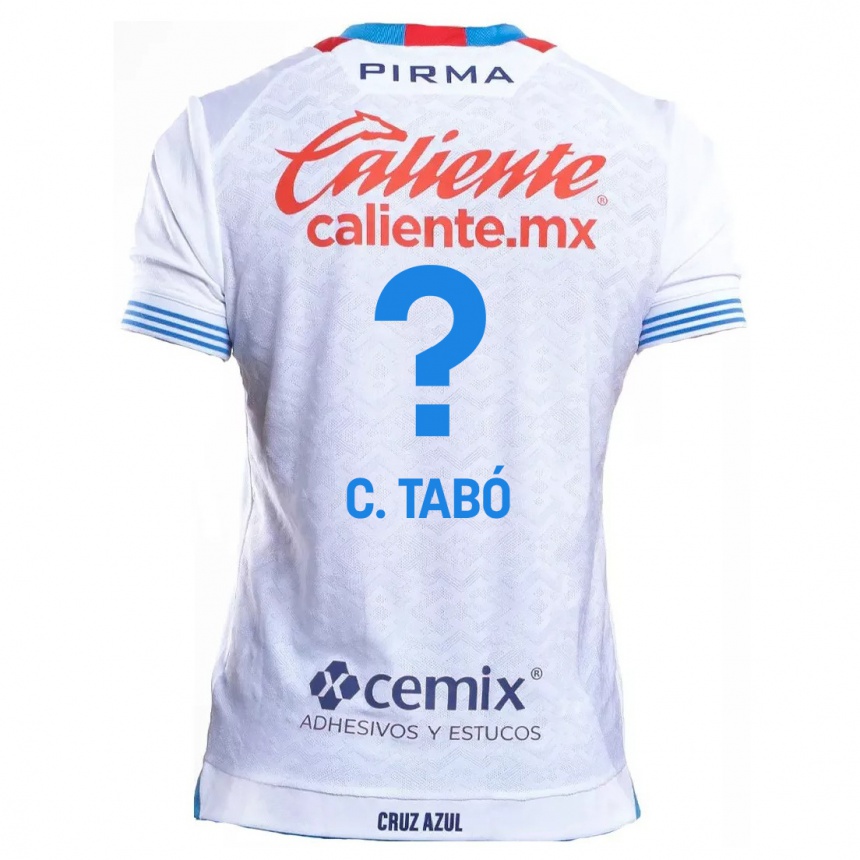 Femme Football Maillot Christian Tabó #0 Blanc Bleu Tenues Extérieur 2024/25