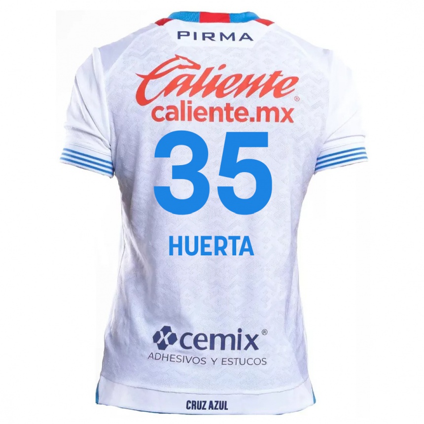 Femme Football Maillot Renata Huerta #35 Blanc Bleu Tenues Extérieur 2024/25