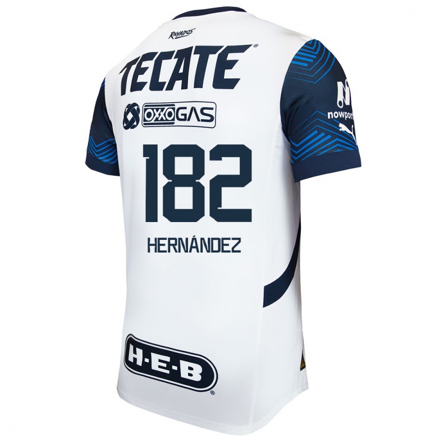 Femme Football Maillot Derek Hernández #182 Blanc Bleu Tenues Extérieur 2024/25