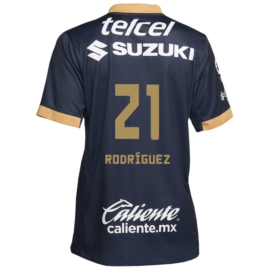 Femme Football Maillot Michell Rodríguez #21 Obsidienne Or Blanc Tenues Extérieur 2024/25