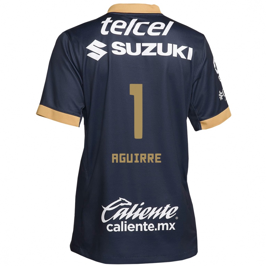 Femme Football Maillot Miriam Aguirre #1 Obsidienne Or Blanc Tenues Extérieur 2024/25