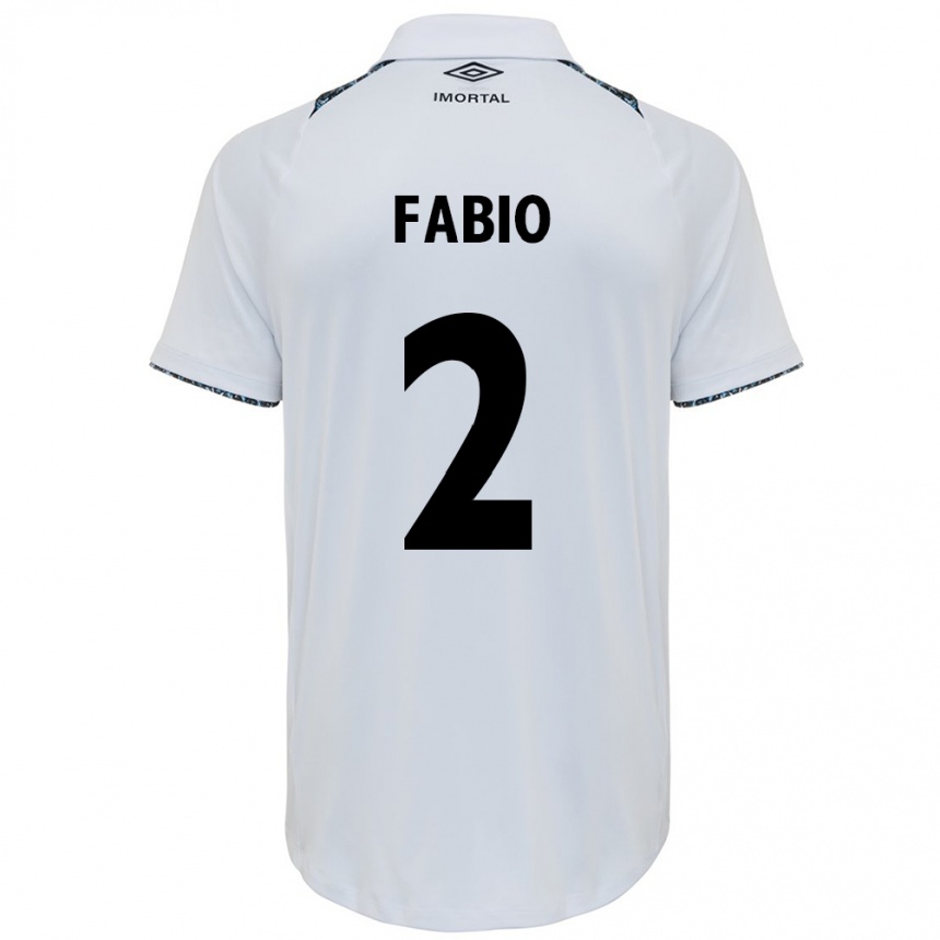 Femme Football Maillot Fábio #2 Blanc Bleu Tenues Extérieur 2024/25