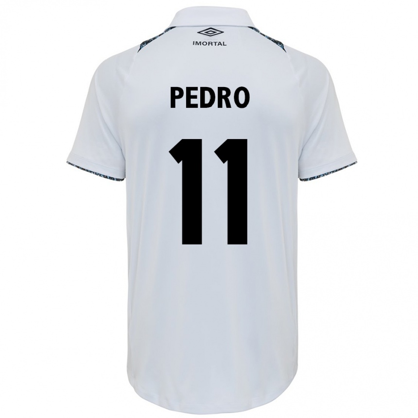 Femme Football Maillot João Pedro #11 Blanc Bleu Tenues Extérieur 2024/25