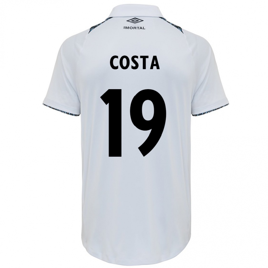 Femme Football Maillot Diego Costa #19 Blanc Bleu Tenues Extérieur 2024/25