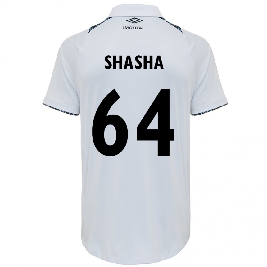 Femme Football Maillot Shashá #64 Blanc Bleu Tenues Extérieur 2024/25