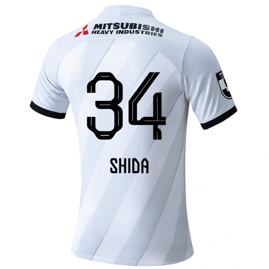 Femme Football Maillot Izuho Shida #34 Blanc Gris Tenues Extérieur 2024/25