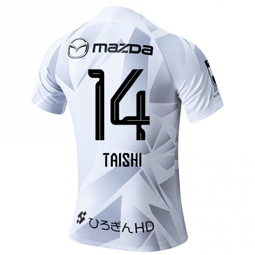 Femme Football Maillot Taishi Matsumoto #14 Blanc Gris Noir Tenues Extérieur 2024/25