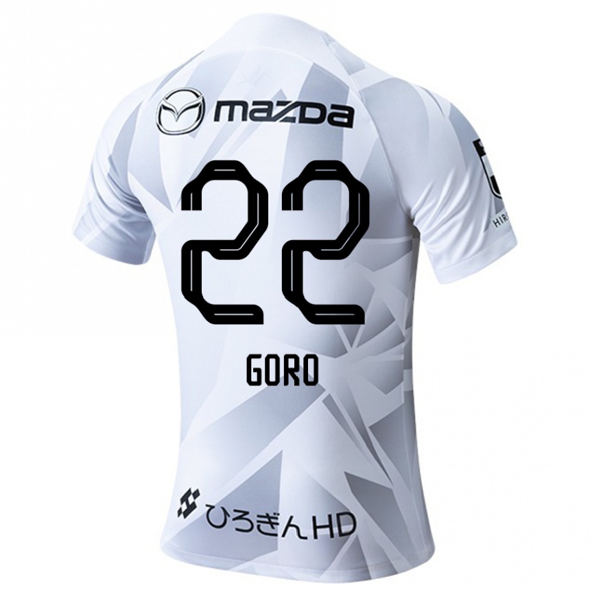 Femme Football Maillot Goro Kawanami #22 Blanc Gris Noir Tenues Extérieur 2024/25