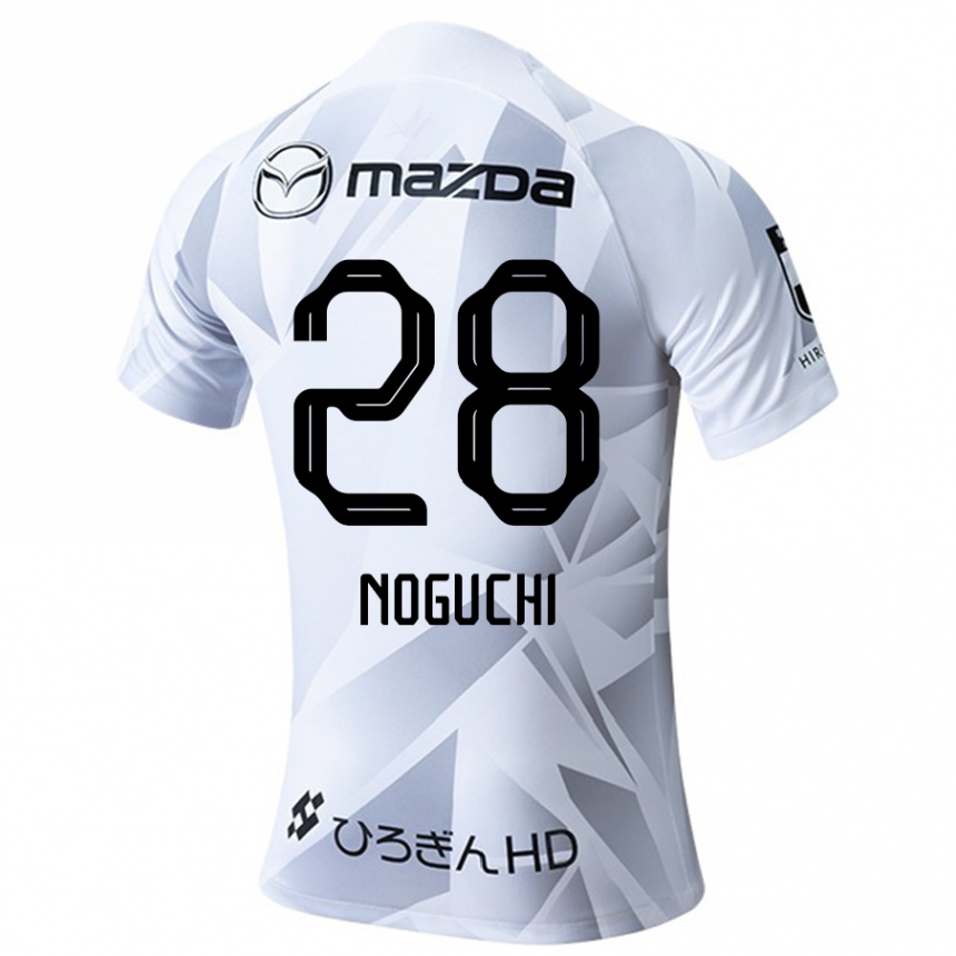 Femme Football Maillot Rento Noguchi #28 Blanc Gris Noir Tenues Extérieur 2024/25