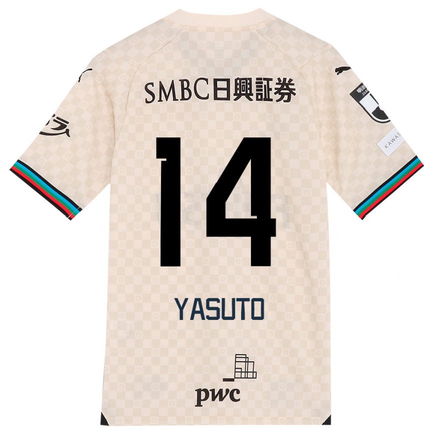 Femme Football Maillot Yasuto Wakizaka #14 Blanc Gris Tenues Extérieur 2024/25