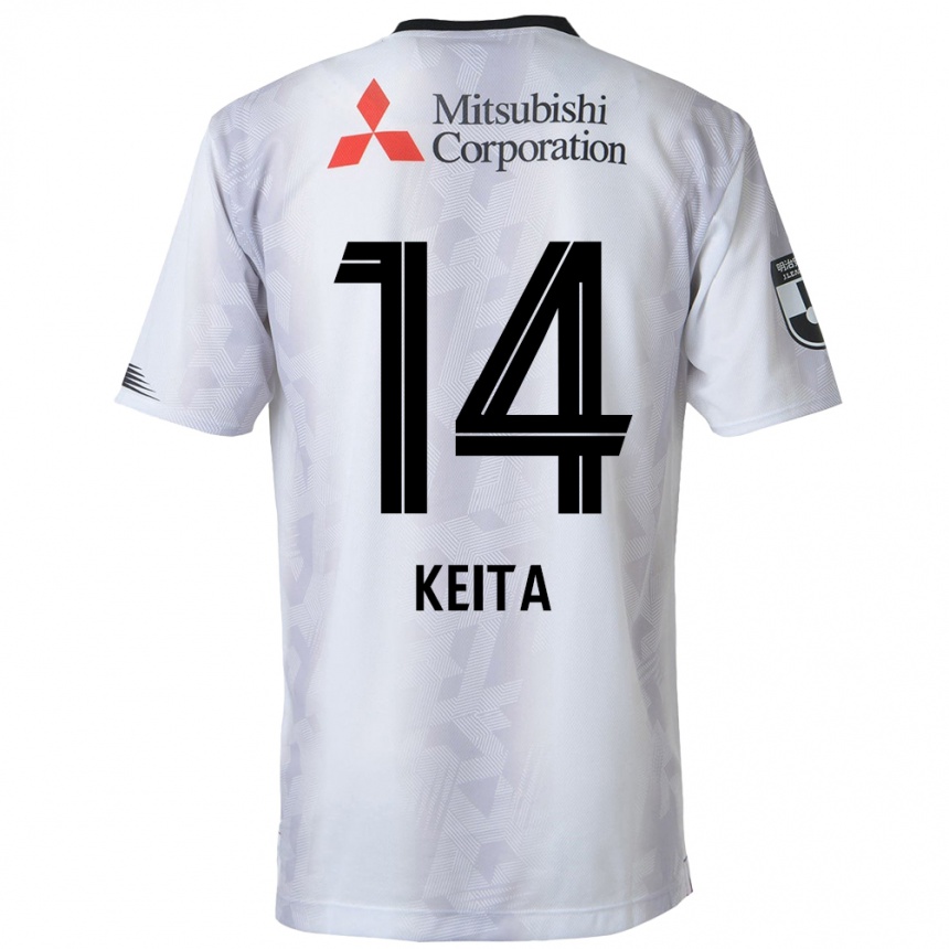 Femme Football Maillot Keita Yamashita #14 Blanc Noir Tenues Extérieur 2024/25