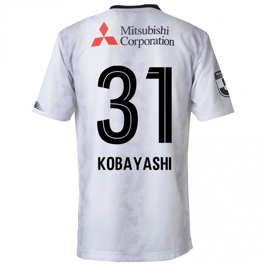 Femme Football Maillot Masataka Kobayashi #31 Blanc Noir Tenues Extérieur 2024/25