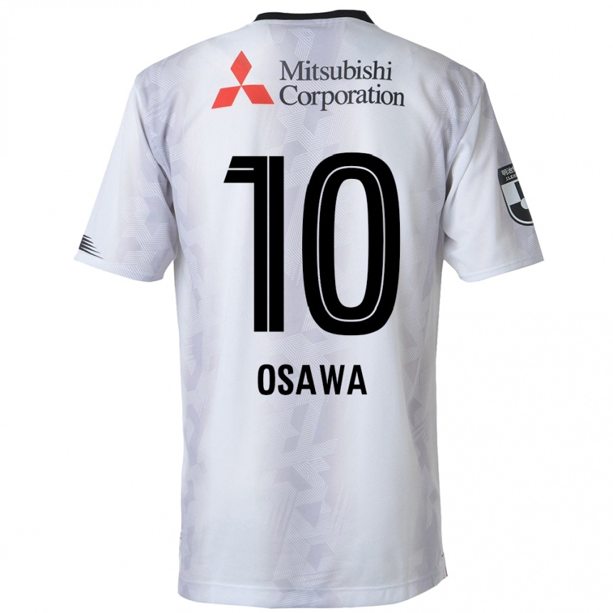 Femme Football Maillot Shuzo Osawa #10 Blanc Noir Tenues Extérieur 2024/25