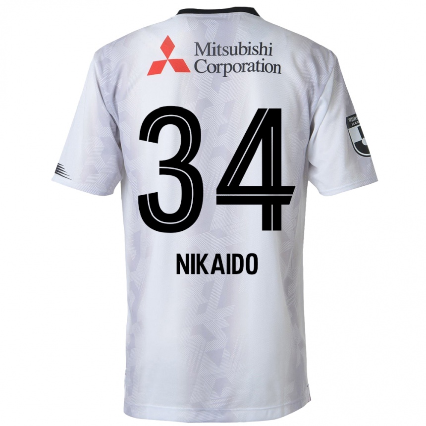 Femme Football Maillot Rintaro Nikaido #34 Blanc Noir Tenues Extérieur 2024/25