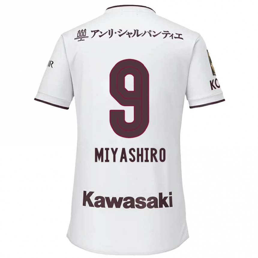 Femme Football Maillot Taisei Miyashiro #9 Blanc Rouge Tenues Extérieur 2024/25