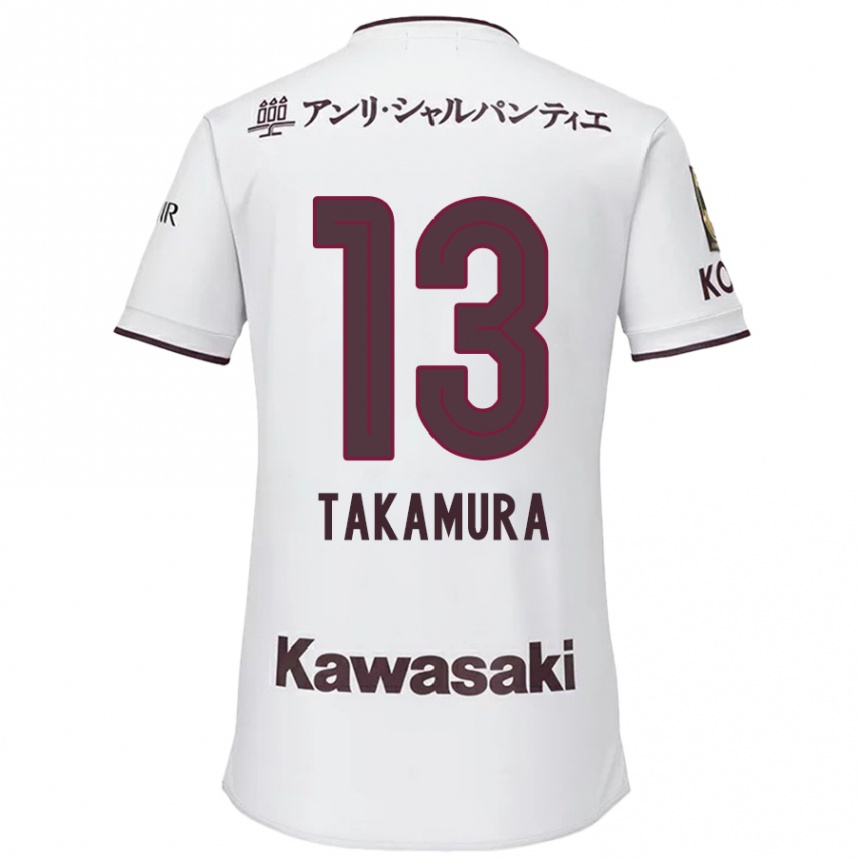 Femme Football Maillot Tokiya Takamura #13 Blanc Rouge Tenues Extérieur 2024/25