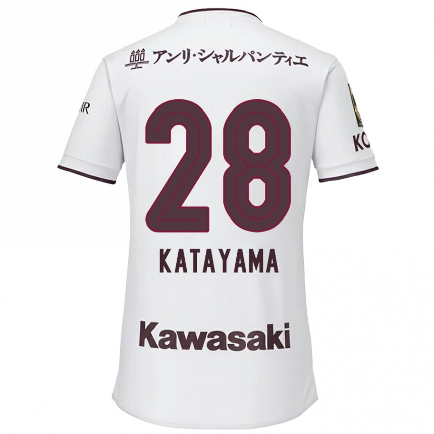 Femme Football Maillot Kota Katayama #28 Blanc Rouge Tenues Extérieur 2024/25