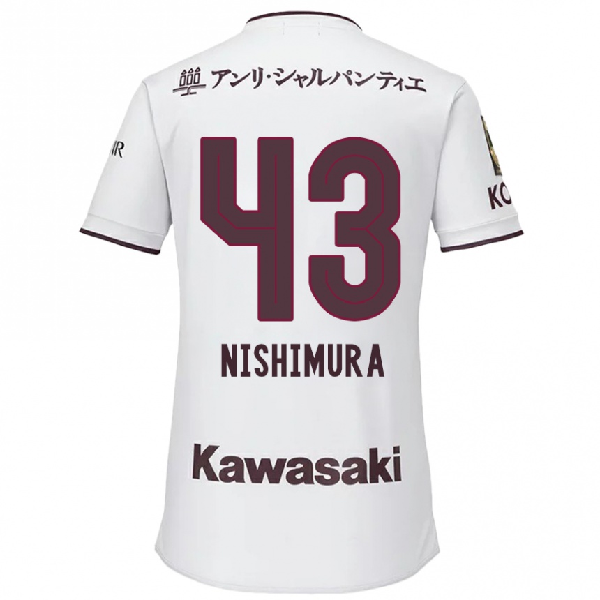 Femme Football Maillot Nagi Nishimura #43 Blanc Rouge Tenues Extérieur 2024/25