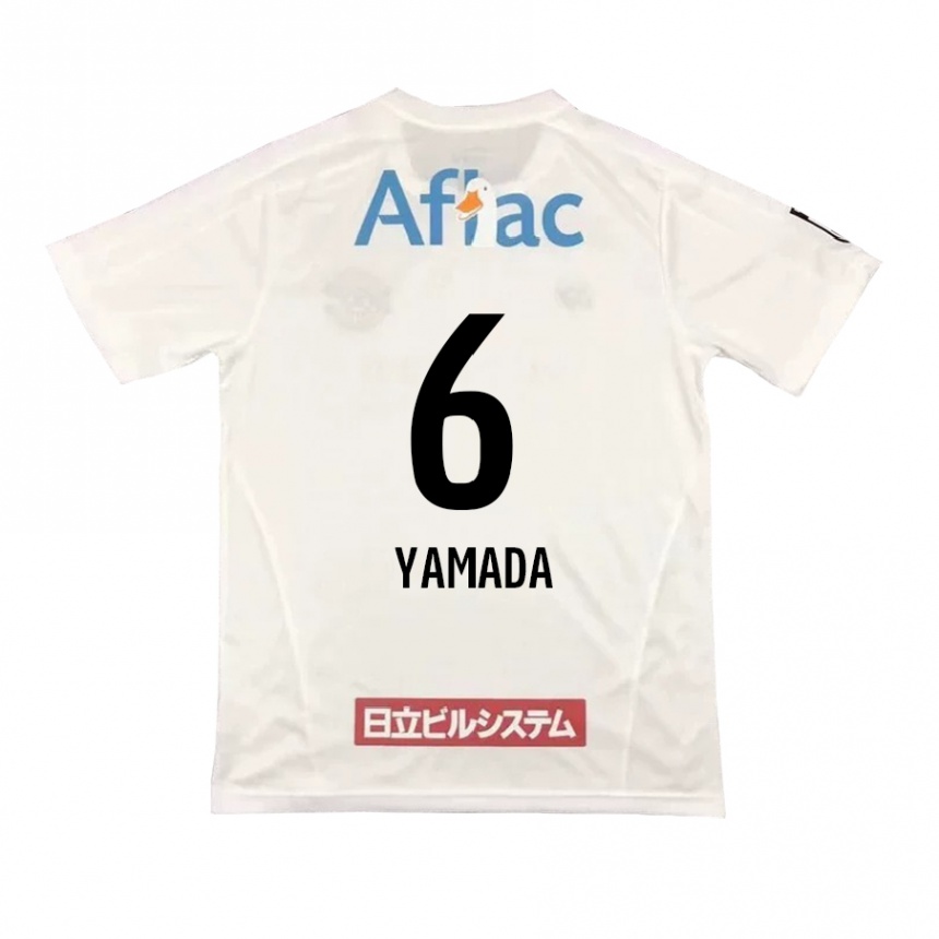 Femme Football Maillot Yuto Yamada #6 Blanc Noir Tenues Extérieur 2024/25