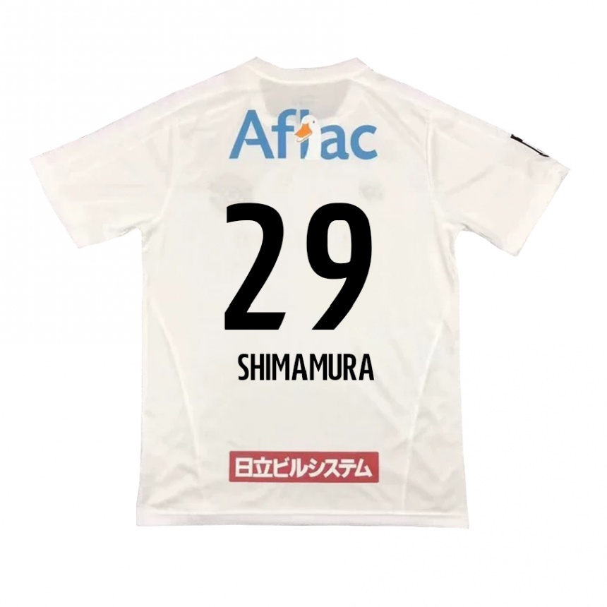 Femme Football Maillot Takuya Shimamura #29 Blanc Noir Tenues Extérieur 2024/25