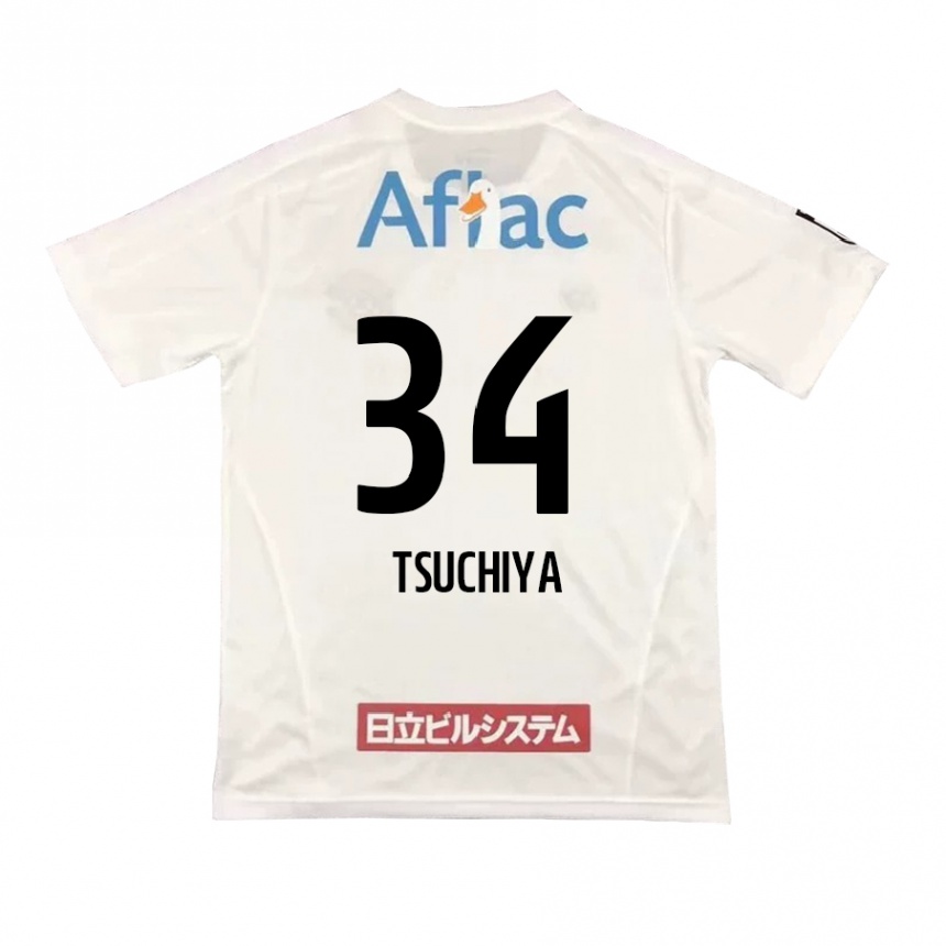 Femme Football Maillot Takumi Tsuchiya #34 Blanc Noir Tenues Extérieur 2024/25