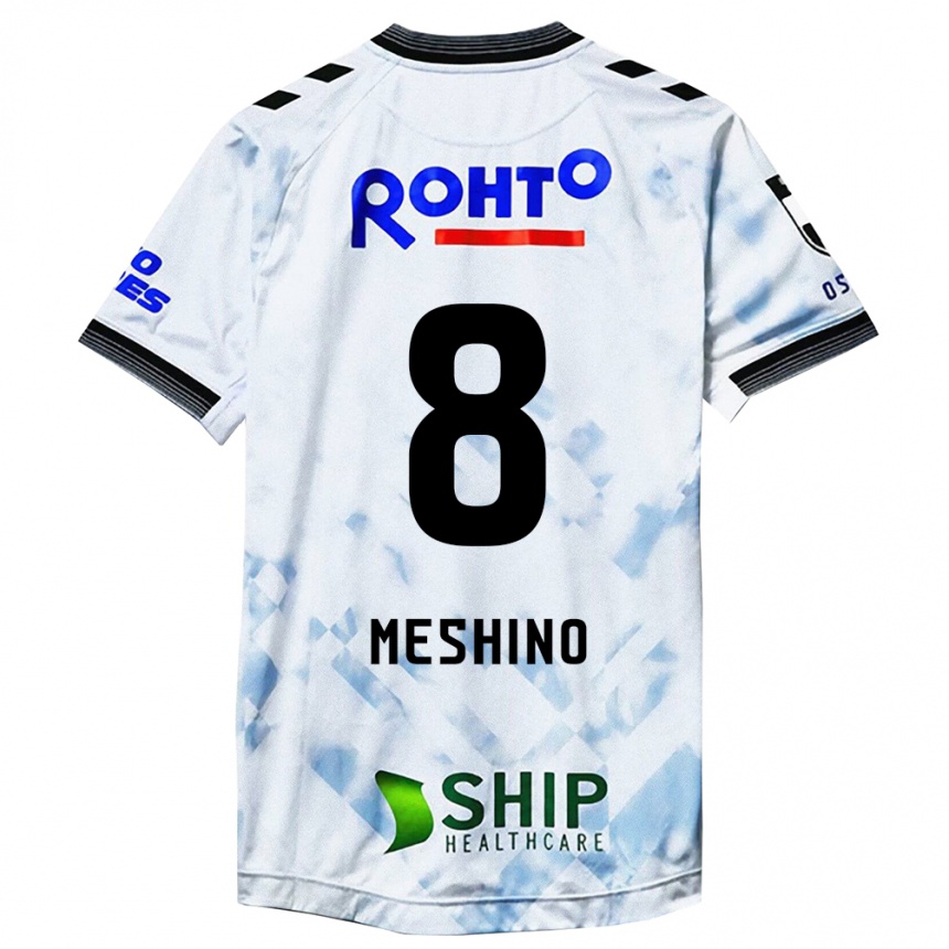 Femme Football Maillot Ryotaro Meshino #8 Blanc Noir Tenues Extérieur 2024/25