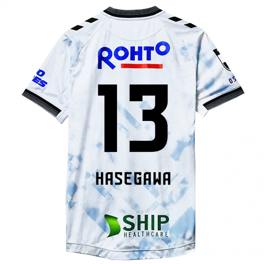 Femme Football Maillot Kosei Hasegawa #13 Blanc Noir Tenues Extérieur 2024/25