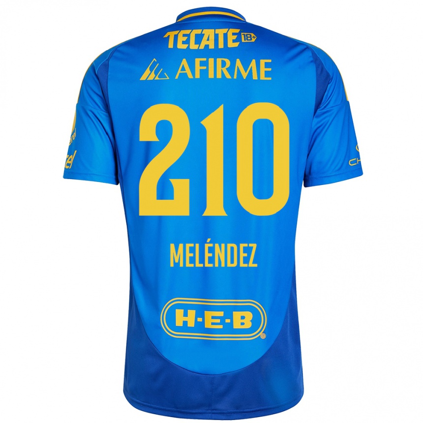 Femme Football Maillot Marcelo Meléndez #210 Bleu Jaune Tenues Extérieur 2024/25