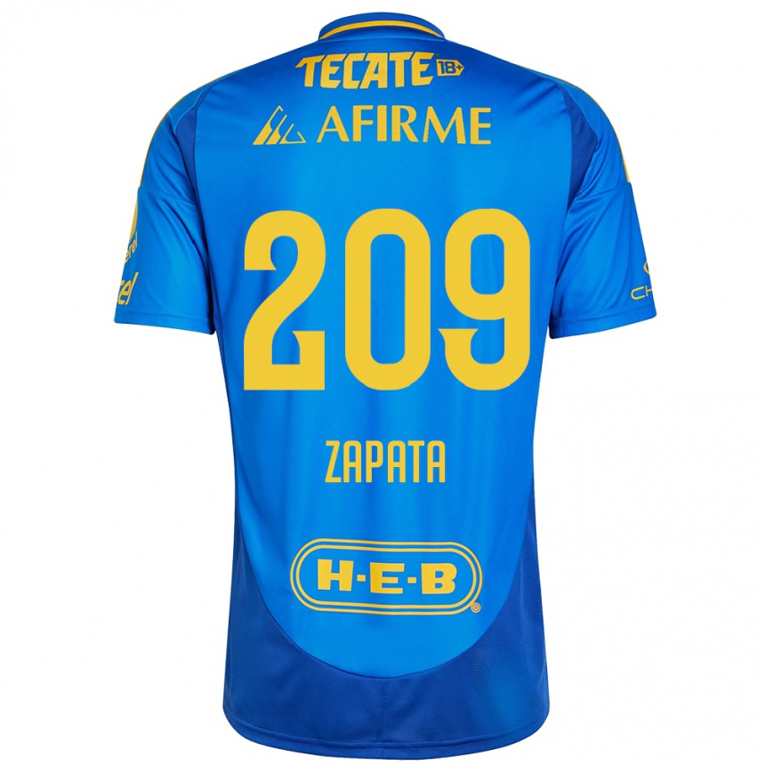 Femme Football Maillot Jorge Zapata #209 Bleu Jaune Tenues Extérieur 2024/25