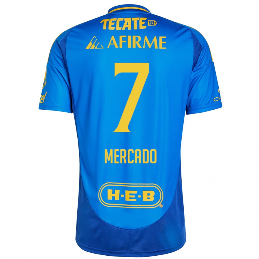 Femme Football Maillot Liliana Mercado #7 Bleu Jaune Tenues Extérieur 2024/25