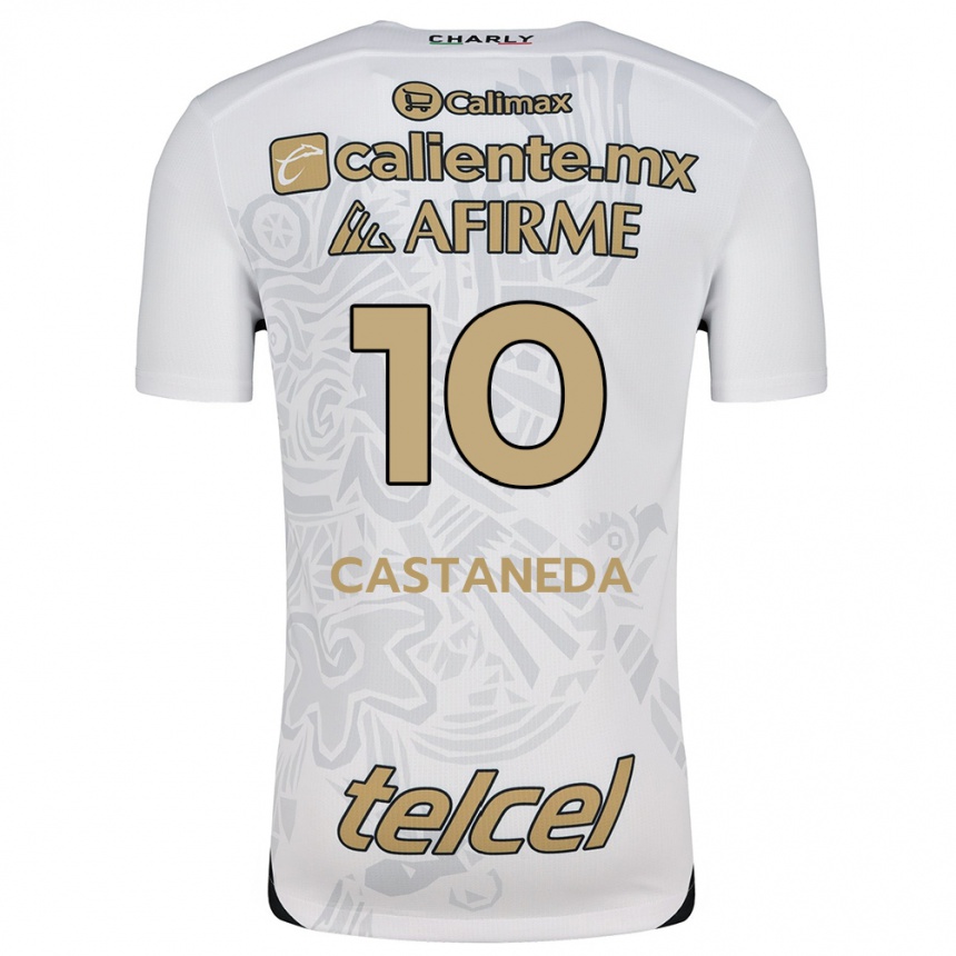 Femme Football Maillot Kevin Castañeda #10 Blanc Noir Tenues Extérieur 2024/25