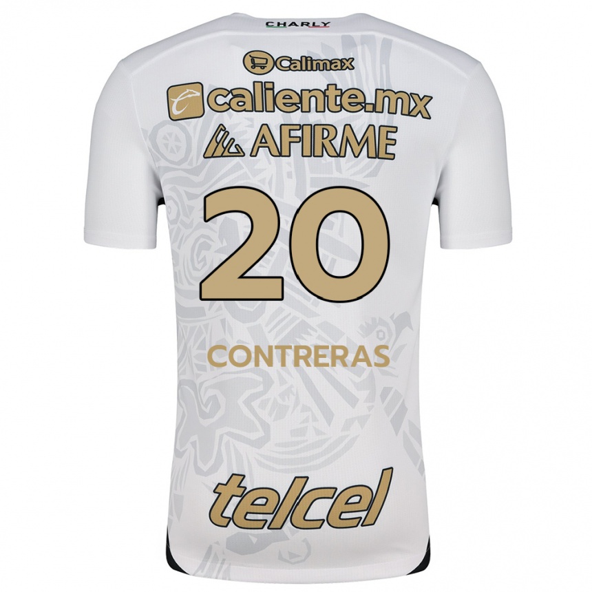 Femme Football Maillot Francisco Contreras #20 Blanc Noir Tenues Extérieur 2024/25