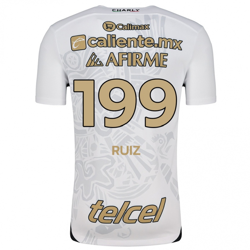 Femme Football Maillot Emilio Ruiz #199 Blanc Noir Tenues Extérieur 2024/25