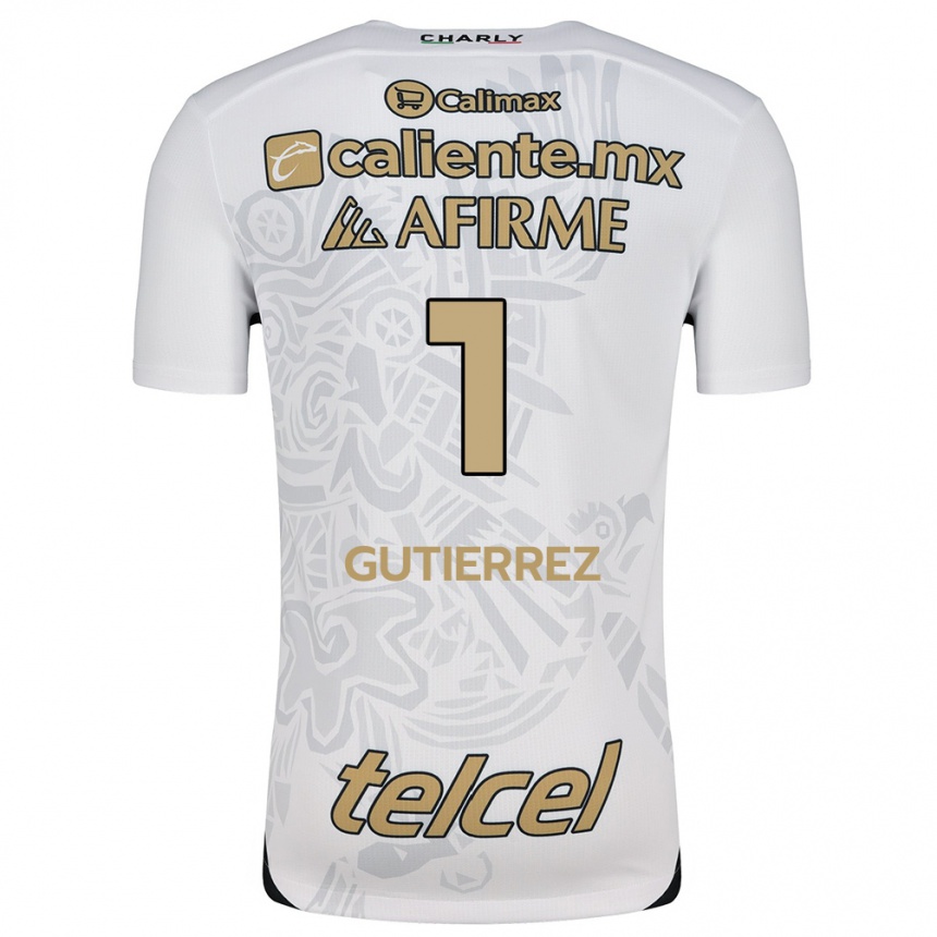 Femme Football Maillot Alejandra Gutiérrez #1 Blanc Noir Tenues Extérieur 2024/25