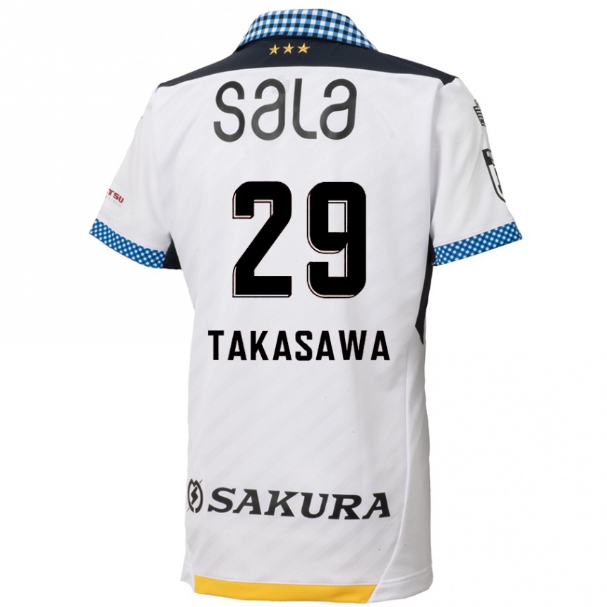 Femme Football Maillot Kaito Takasawa #29 Blanc Noir Tenues Extérieur 2024/25