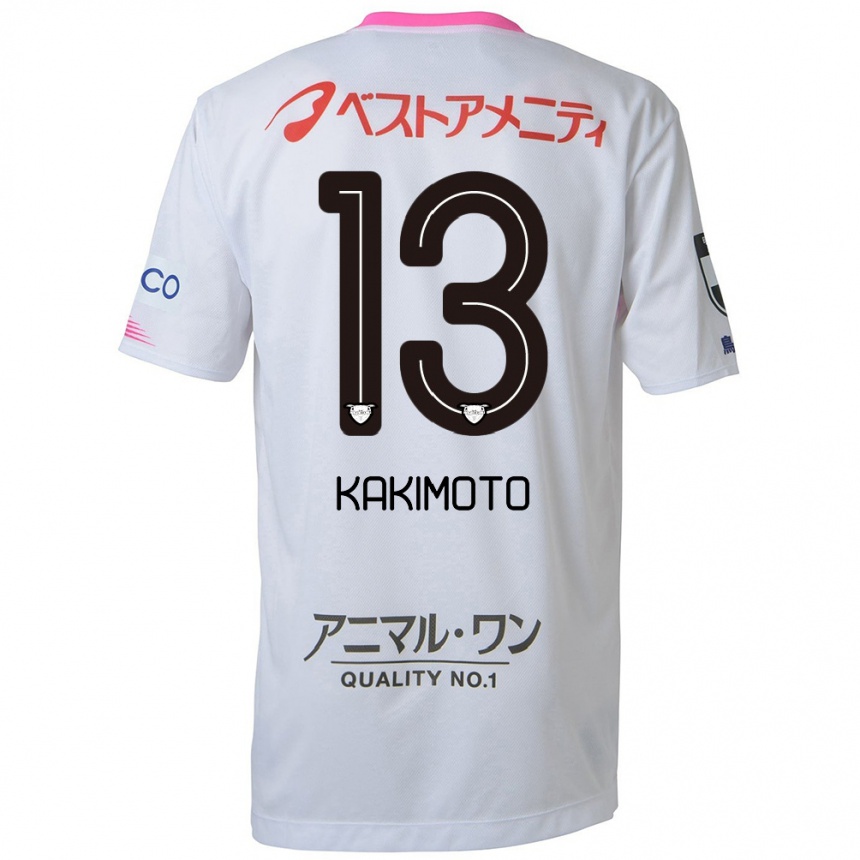 Femme Football Maillot Yuto Kakimoto #13 Blanc Bleu Rose Tenues Extérieur 2024/25